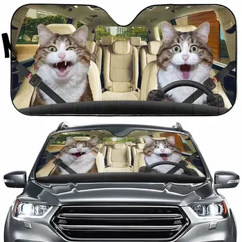 Tup Cadou Personalizat Amuzant Pisica Animal Driver Auto Parasolar pentru Iubitul Parbriz Auto Ferestrei din Față, Interior Anti-Soarelui Automot