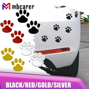 2 buc/Set Autocolante Auto și Decalcomanii Laba 3D Animal Pisică Câine Picior de Urs Imprimă Amprenta Decal Autocolant Auto Argintiu Negru Rosu-Auriu