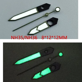 Accesorii ceas de ceas indicator NH35 mâinile mâinile verzi verde super-luminos, potrivit pentru NH35, NH36 mișcare A27