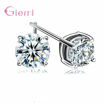Clasic 4 Gheare Cubic Zirconia Stud Cercei Pentru Femeile Fata 100% Argint 925 Diamond Bijuterii Fine Cercei Cadouri