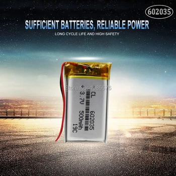 3.7 V 500mAh 602035 Litiu li-ion polimer Baterie Reîncărcabilă 602035 Pentru DVR Auto GPS Tahograf căști Bluetooth Baterie